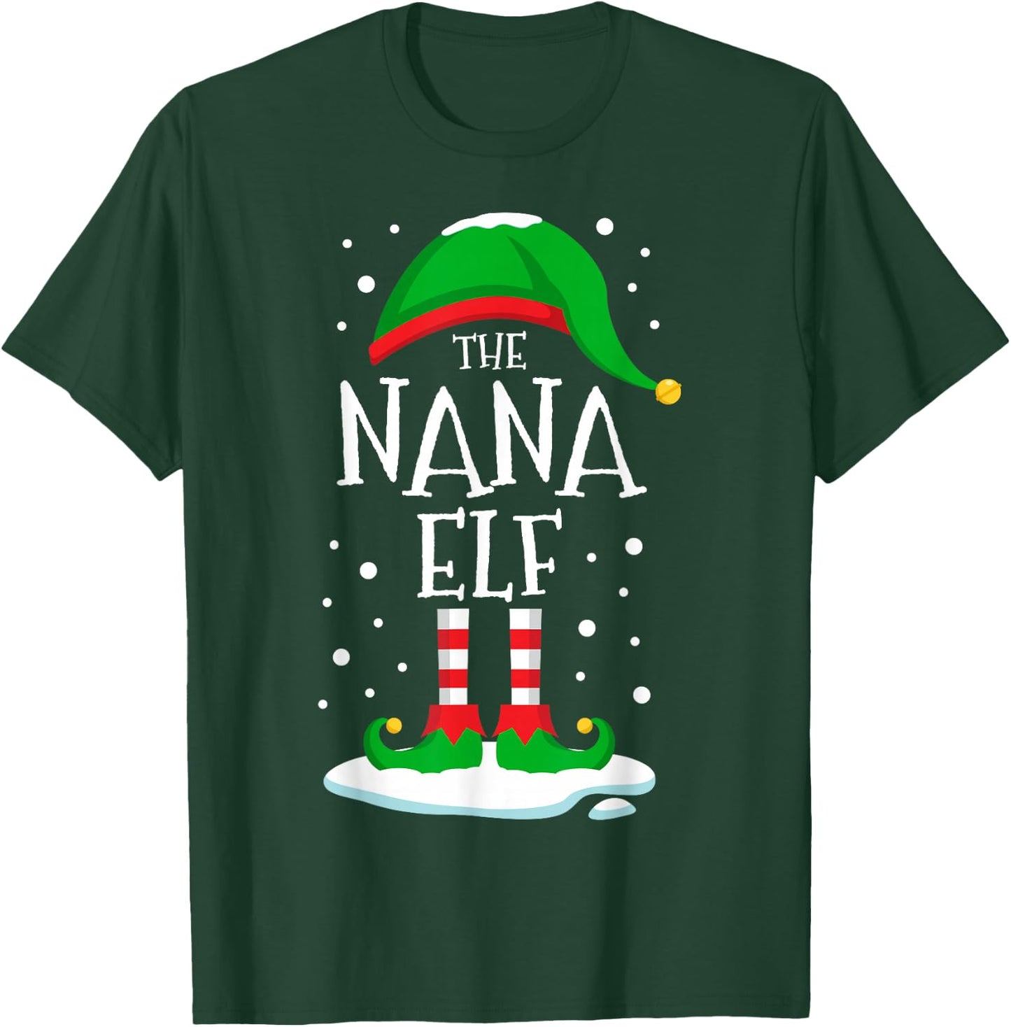 The Nana Elf Christmas Family Matching Xmas Grandma Funny T-Shirt - T-Shirt | Forest