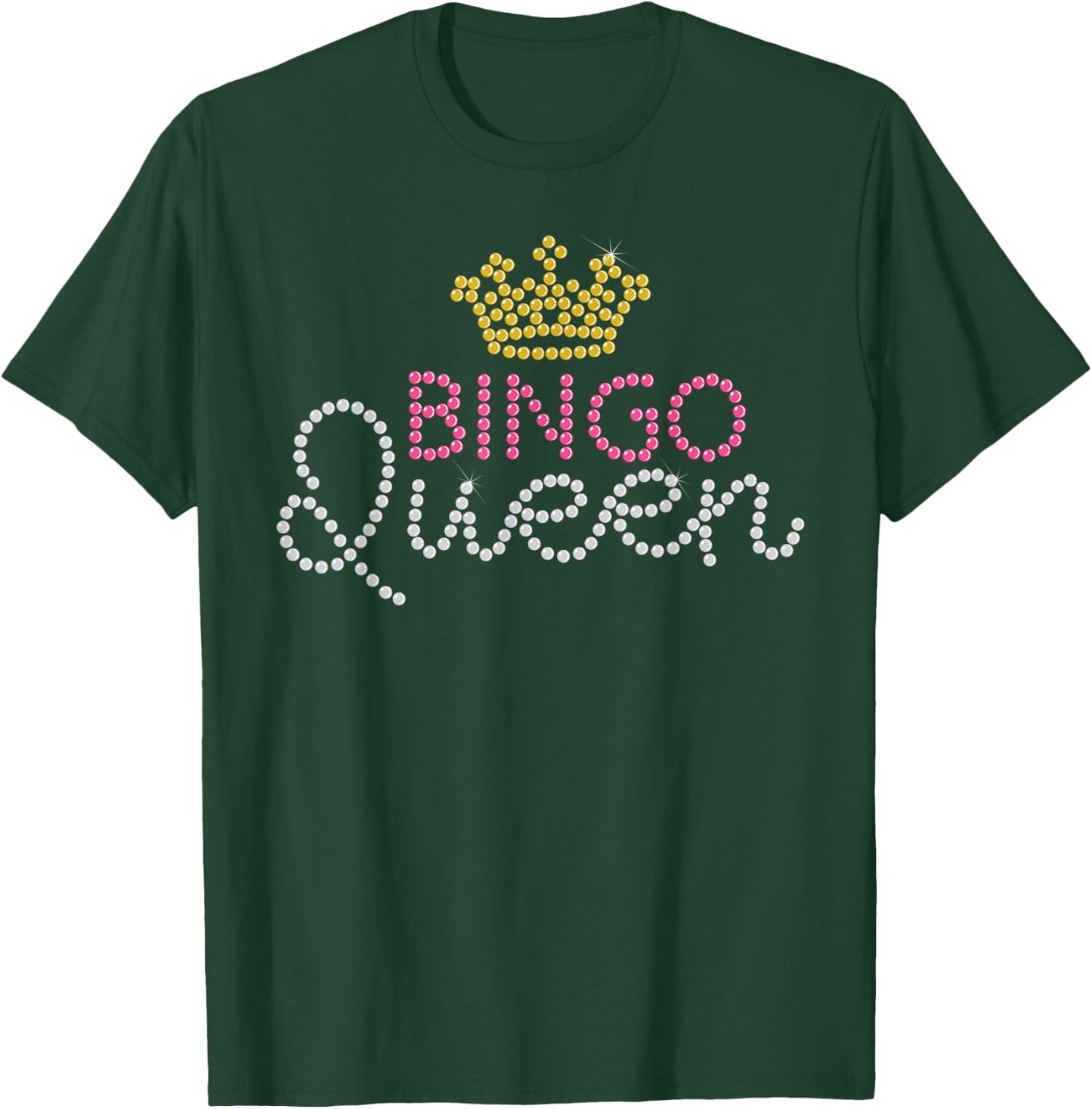 Funny Bingo Queen Casino Players Gambler Lucky Women Gift Small T-Shirt - T-Shirt | Forest
