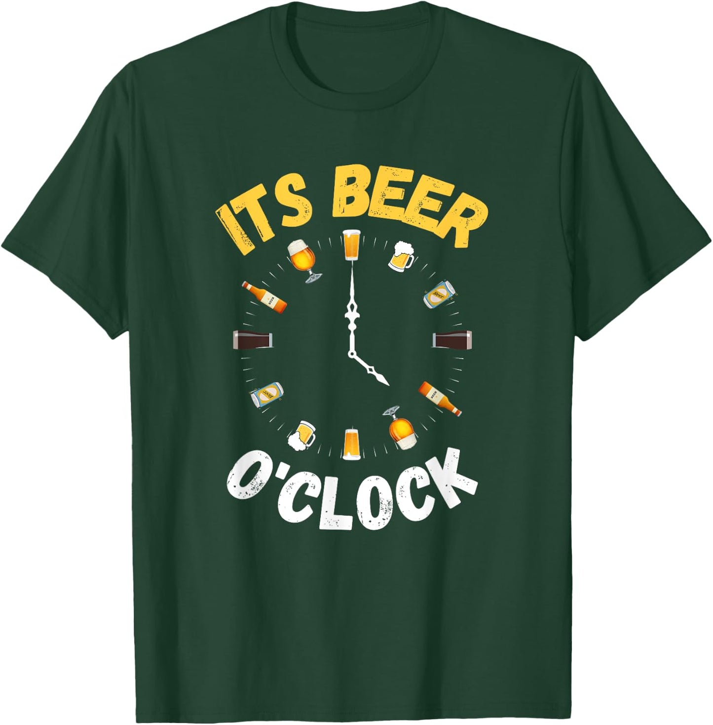 Funny Beer o Clock for National Beer Day Fathers Day T-Shirt - T-Shirt | Forest
