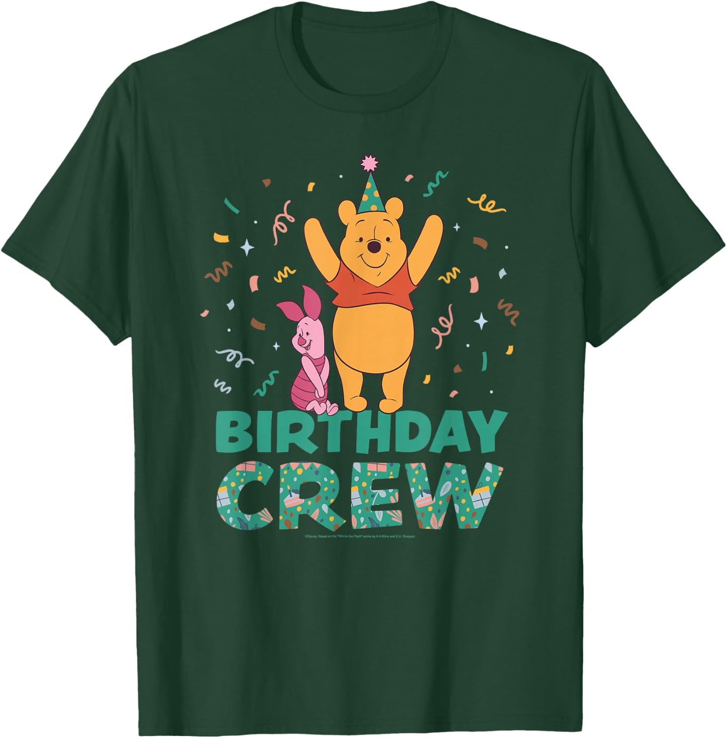 Disney Winnie the Pooh & Piglet Birthday Crew Party Matching T-Shirt - T-Shirt | Forest