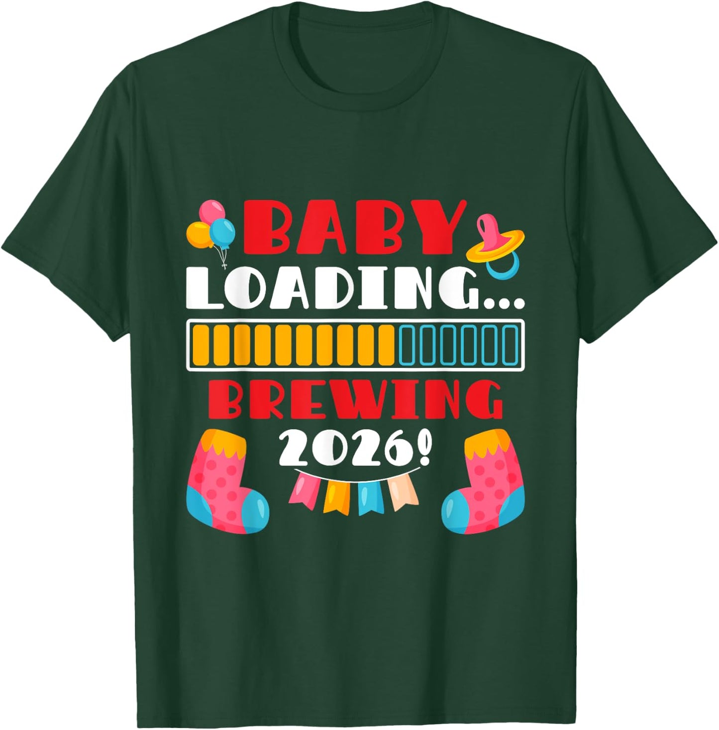 Pregnancy BABY LOADING BREWING 2026 Expecting Mother T-Shirt - T-Shirt | Forest