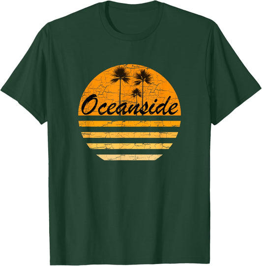 Oceanside, CA Vintage Retro 70s Throwback Surf T-Shirt - T-Shirt | Forest