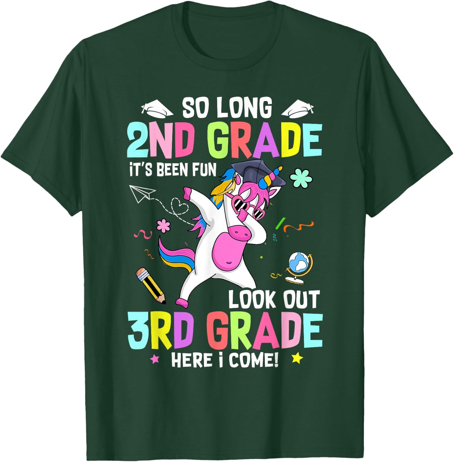 So Long 2nd Grade It's Been Fun Look Out 3rd Grade Unicorn T-Shirt - T-Shirt | Forest