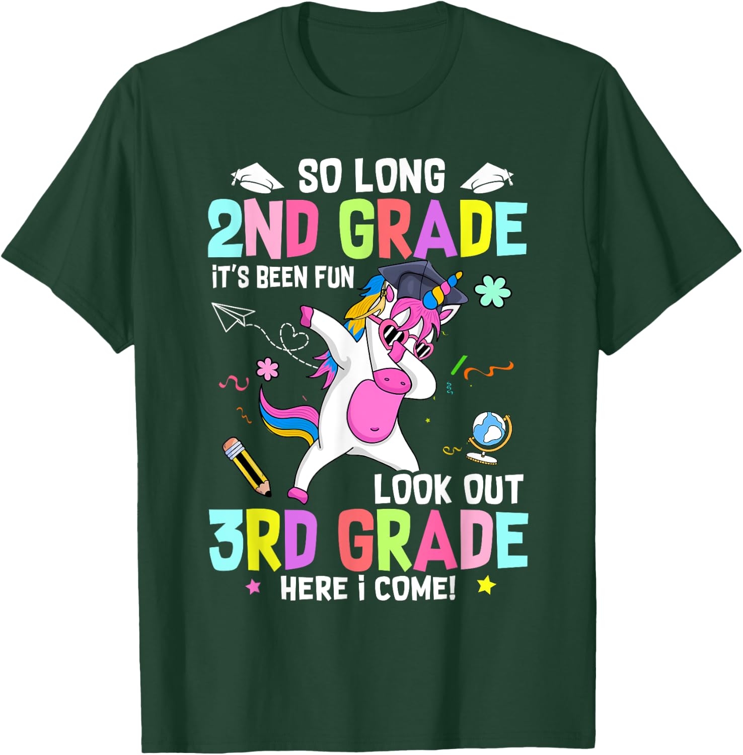 So Long 2nd Grade It's Been Fun Look Out 3rd Grade Unicorn T-Shirt - T-Shirt | Forest
