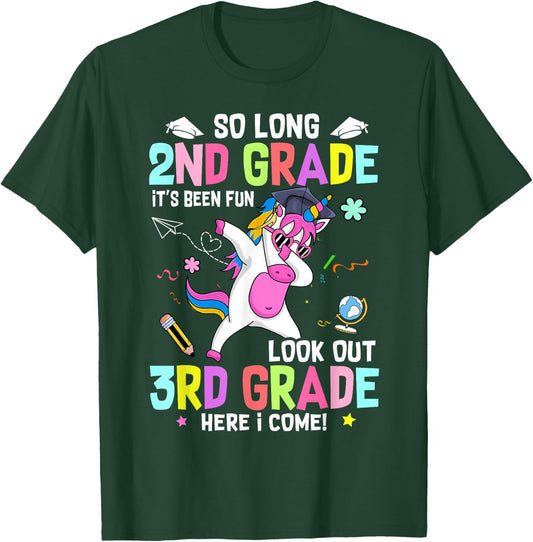 So Long 2nd Grade It's Been Fun Look Out 3rd Grade Unicorn T-Shirt - T-Shirt | Forest