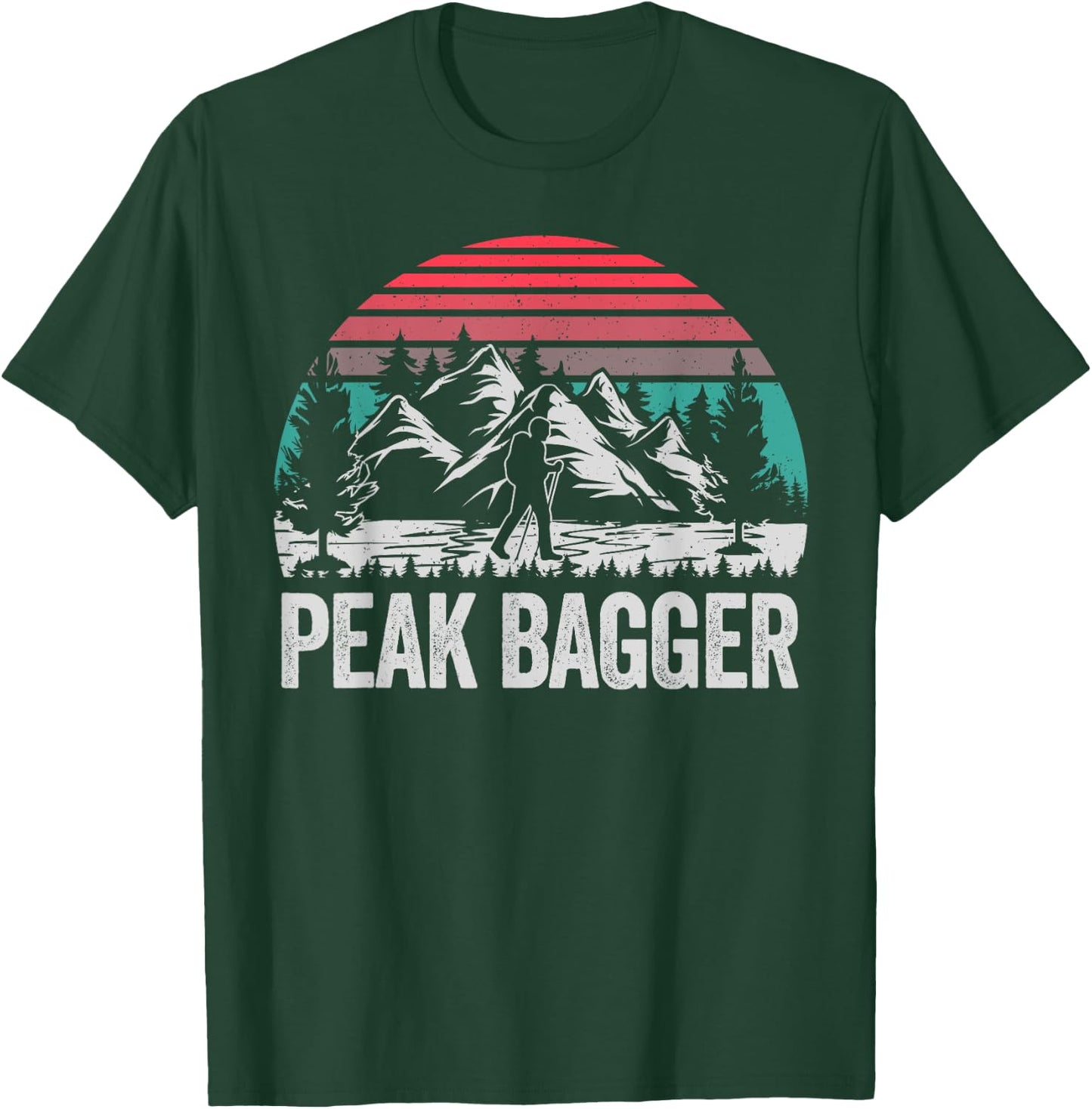 Retro peak bagger, peak bagging, hiking T-Shirt - T-Shirt | Forest