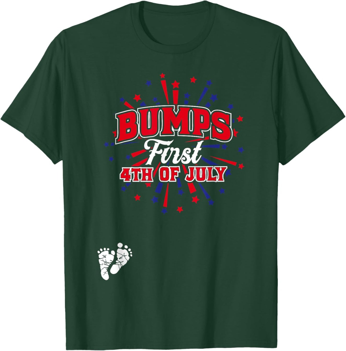 Bumps First 4th of July T Shirt Funny Pregnancy Announcement T-Shirt - T-Shirt | Forest
