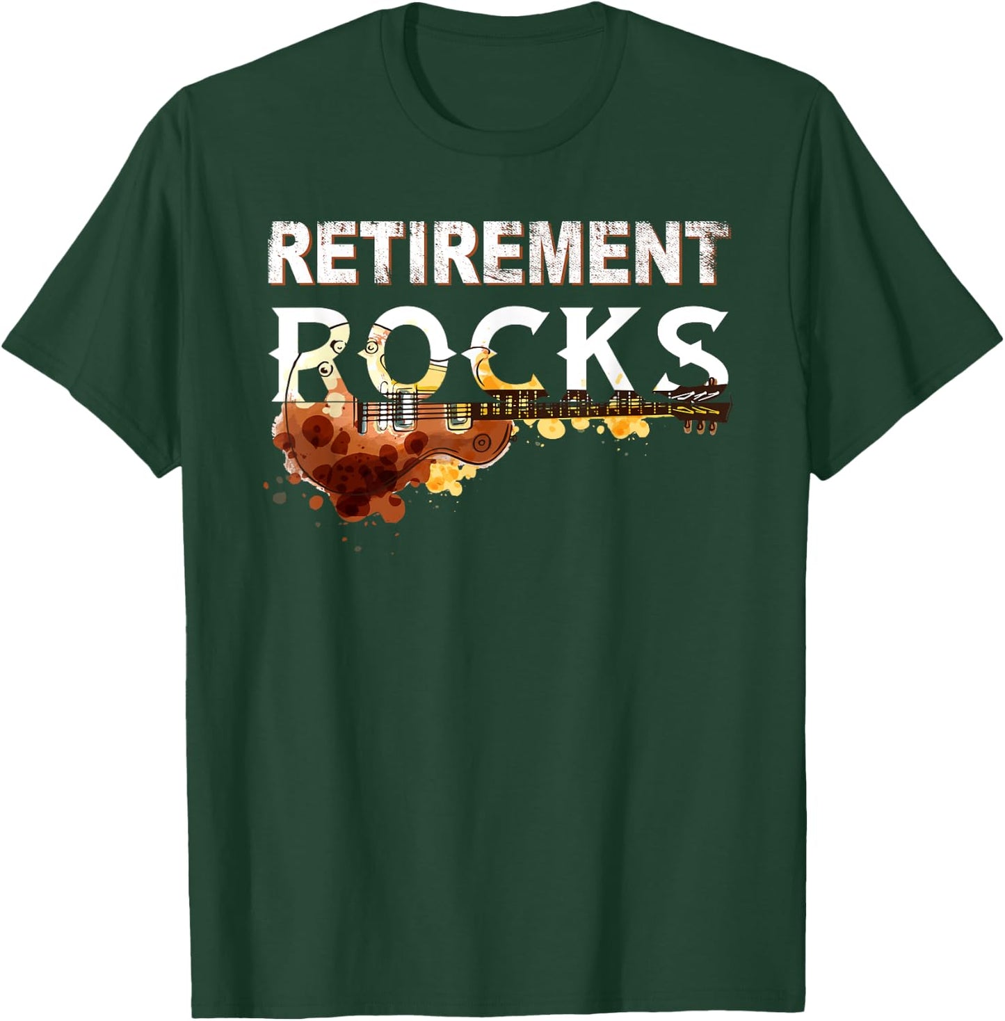 Retirement Rocks Guitar Old Rockers Retired T-Shirt - T-Shirt | Forest