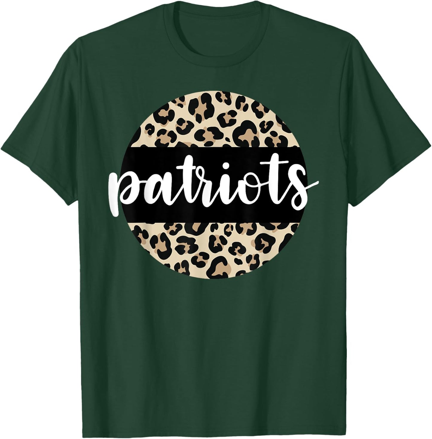Leopard Print Patriots Team Mascot School Spirit Game Night T-Shirt - T-Shirt | Forest