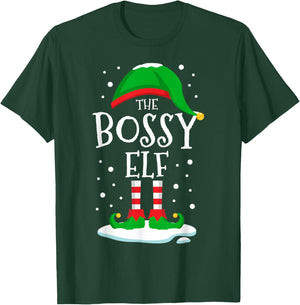The Bossy Elf Christmas Family Matching Xmas Group Funny T-Shirt - T-Shirt | Forest