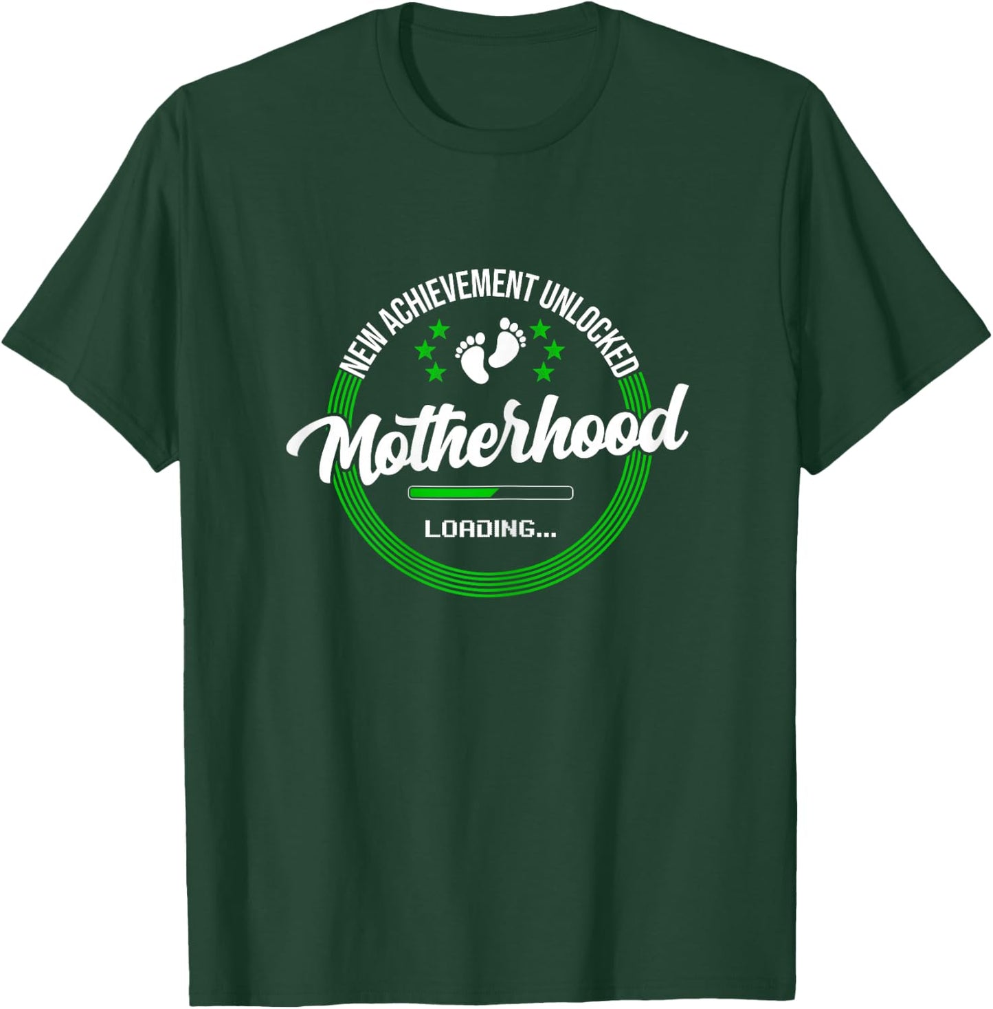 pregnancy announcement for the geek mom Motherhood Achievement unlocked. New character created , Female X-Small, Black T-Shirt - T-Shirt | Forest