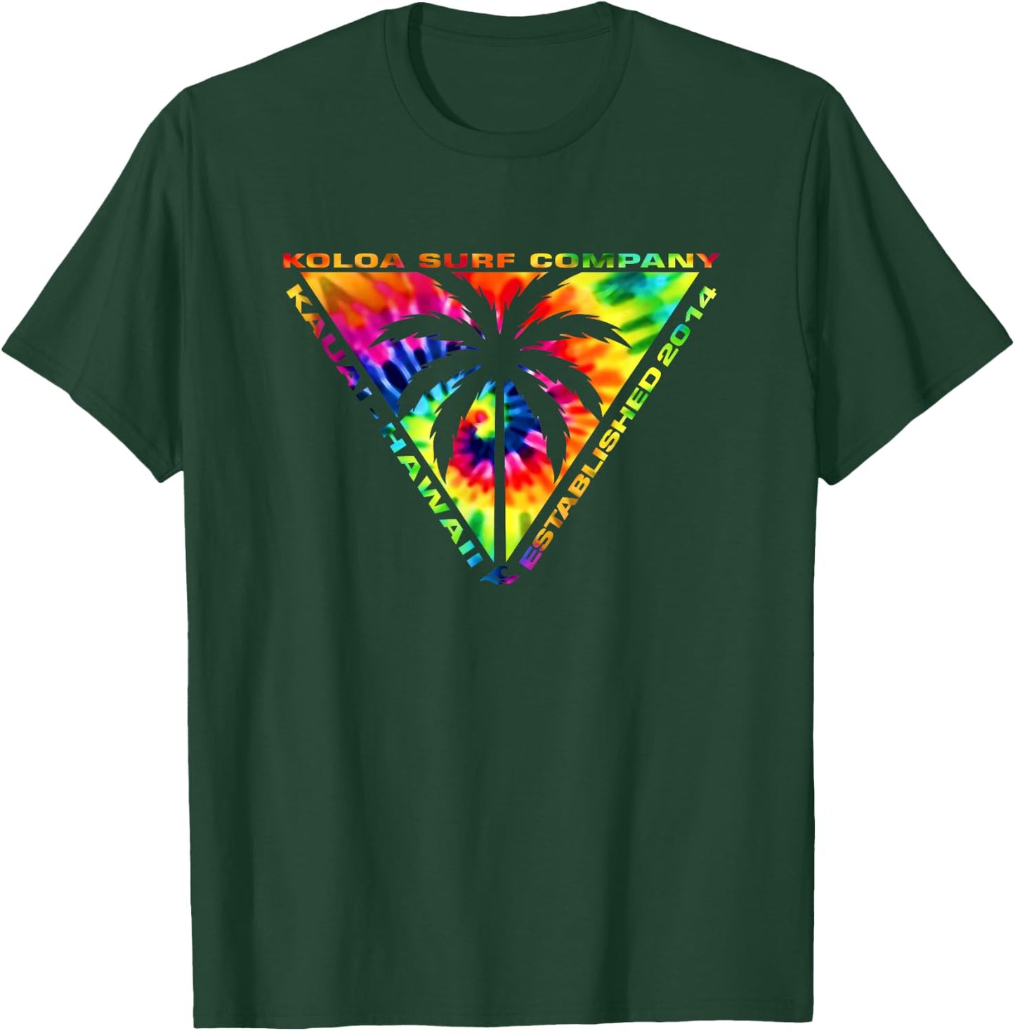 Koloa Surf Triangulated Palm Tie Dye Logo Surf Graphic T-Shirt - T-Shirt | Forest