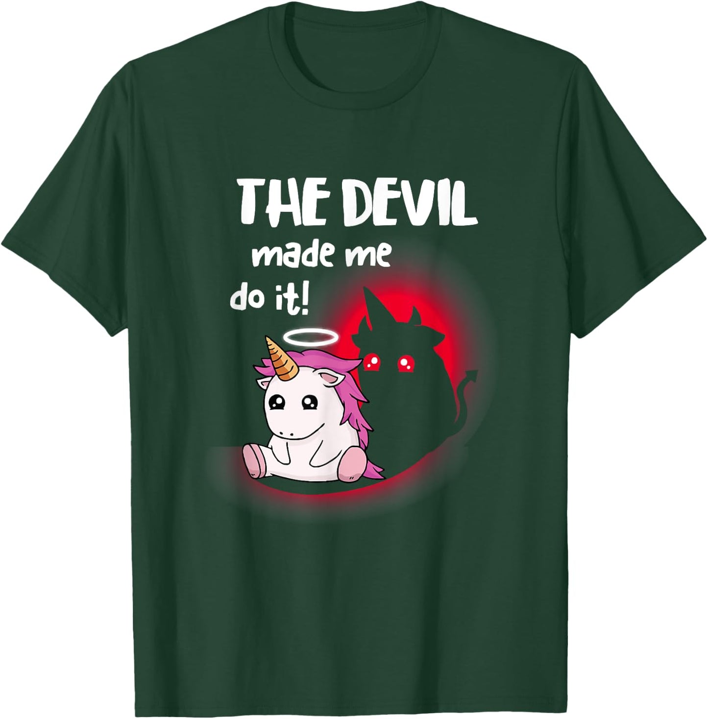I'm Angel Dog But Devil unicorn Made Me Do it Men Women T-Shirt - T-Shirt | Forest