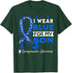 I Wear Blue For My Son Syringomyelia Awareness Blue Ribbon T-Shirt - T-Shirt | Forest