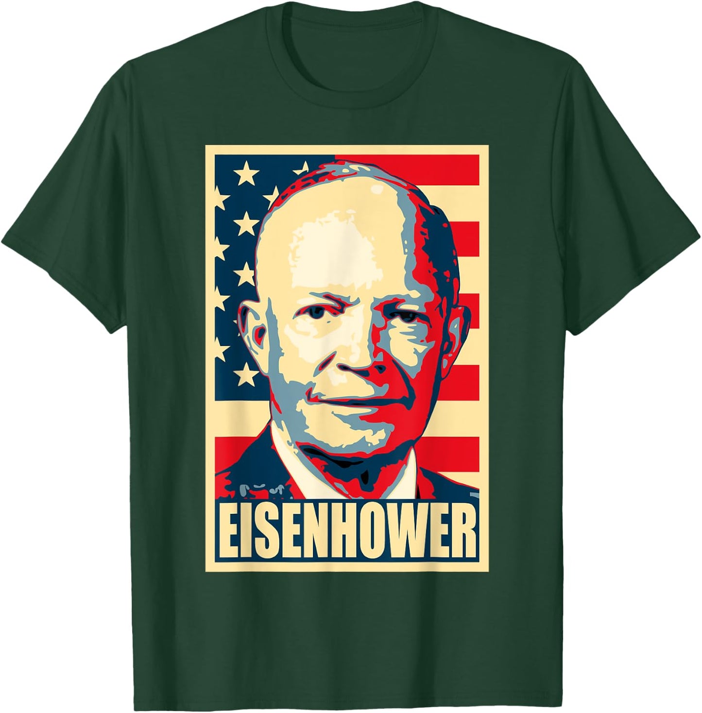 History And Politics Store Dwight D. Eisenhower Propaganda - Black - Small - Short Sleeve - Political Theme T-Shirt - T-Shirt | Forest