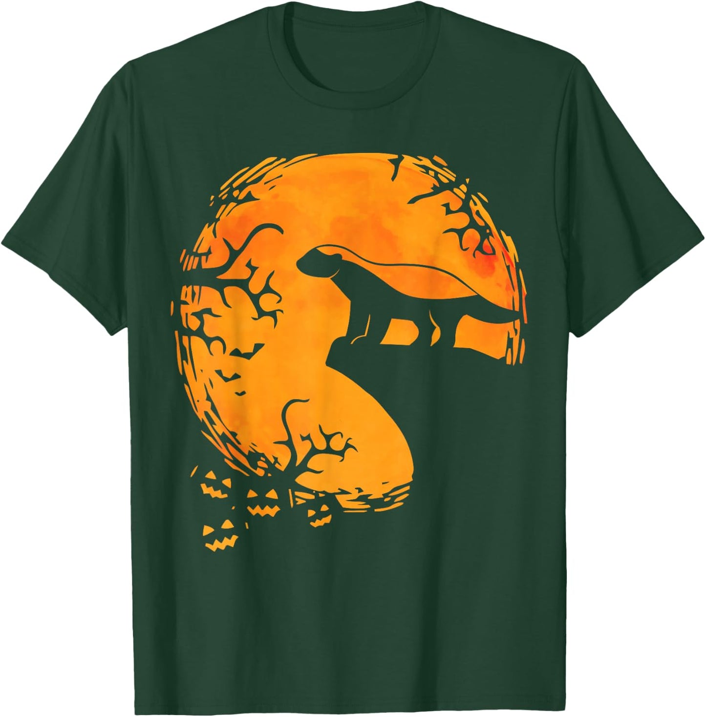 Honey Badger Halloween Moon Silhouette Spooky Honey Badger T-Shirt - T-Shirt | Forest