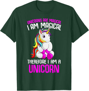 Unicorns Are Magical Unicorn Lover Kids Girls Youth Women T-Shirt - T-Shirt | Forest