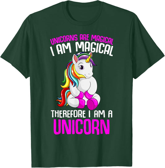 Unicorns Are Magical Unicorn Lover Kids Girls Youth Women T-Shirt - T-Shirt | Forest