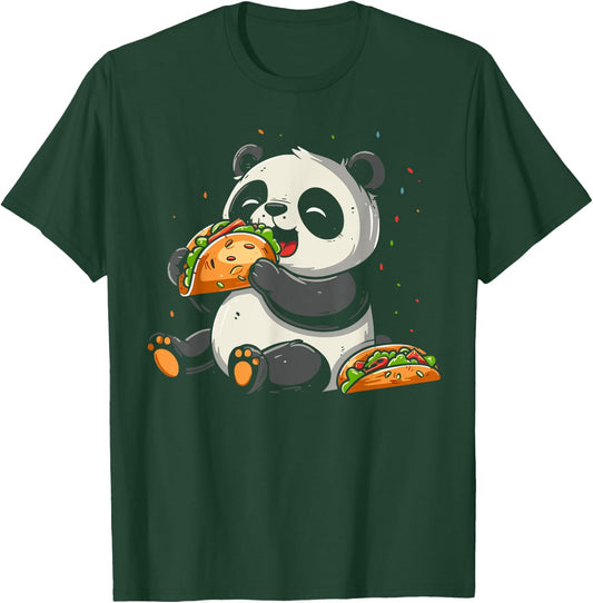 Panda Eating Taco Mexican Panda Funny Cinco De Mayo T-Shirt - T-Shirt | Forest
