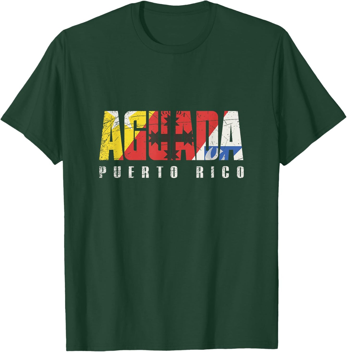 Aguada City in Puerto Rico, Aguada Flag T-Shirt - T-Shirt | Forest