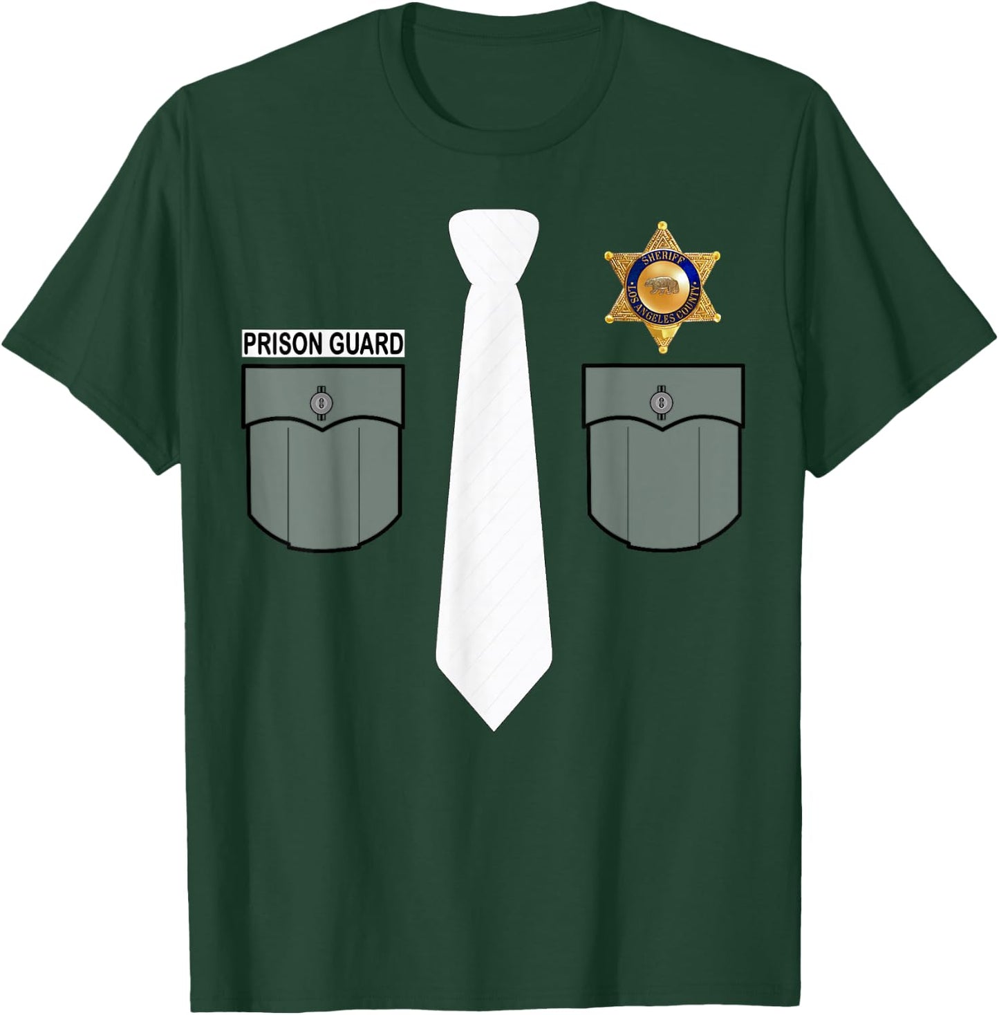 Prison Guard Police Officer Sheriff Funny Costume Gift T-Shirt - T-Shirt | Forest