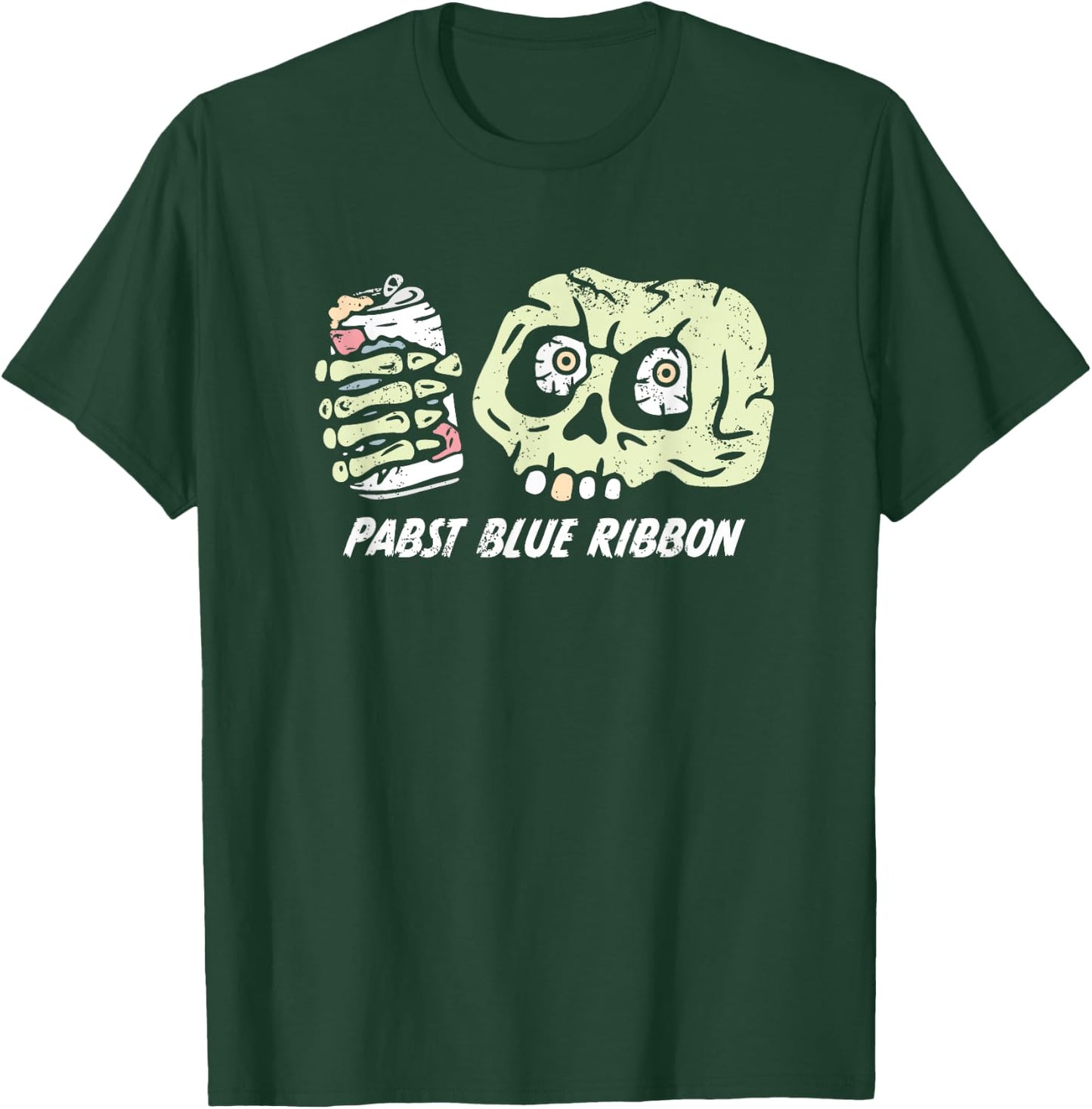Pabst Blue Ribbon | Halloween Skull Can T-Shirt - T-Shirt | Forest