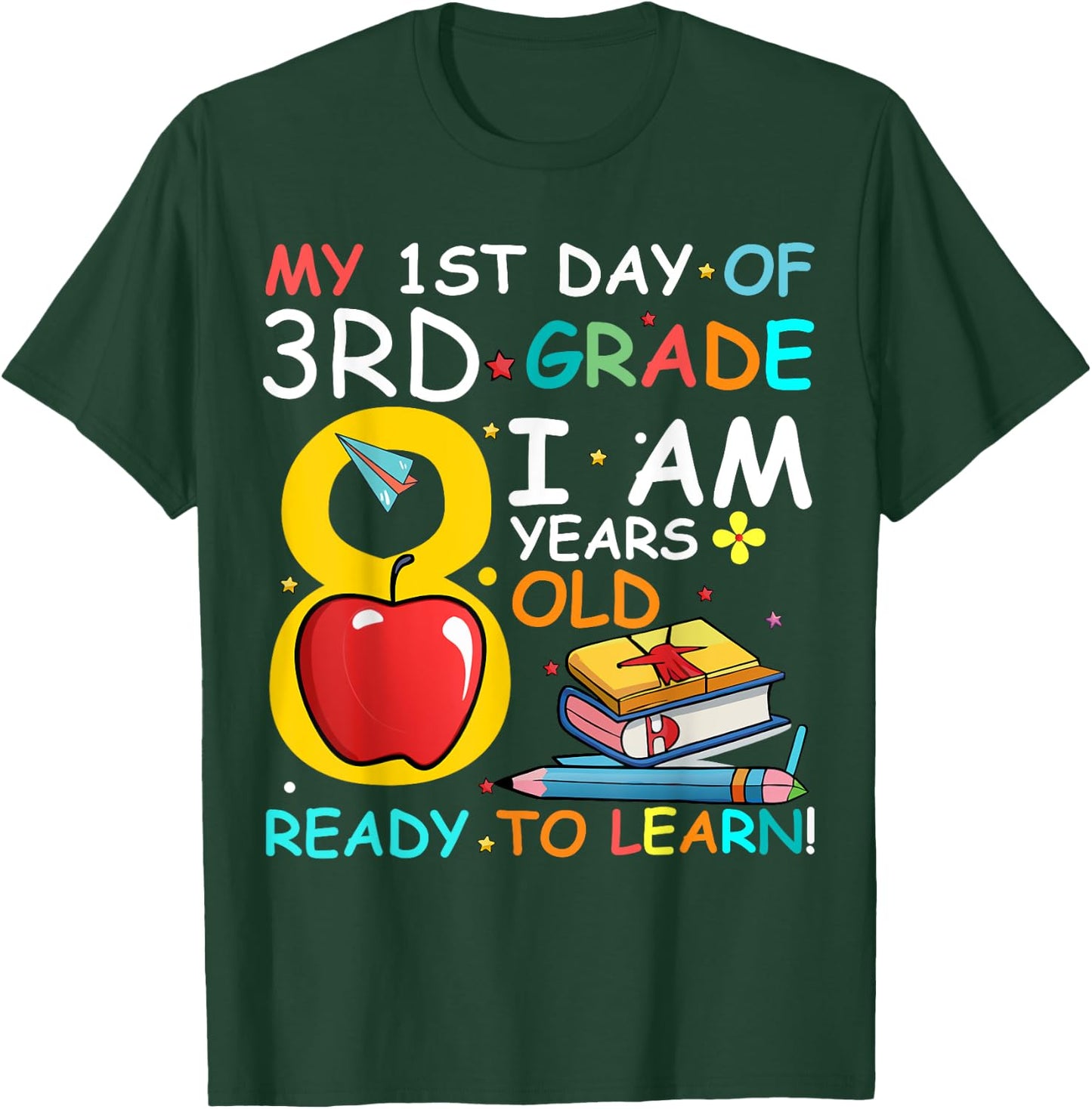 First Day Of 3rd Grade Boys Girls Back To School T-Shirt - T-Shirt | Forest