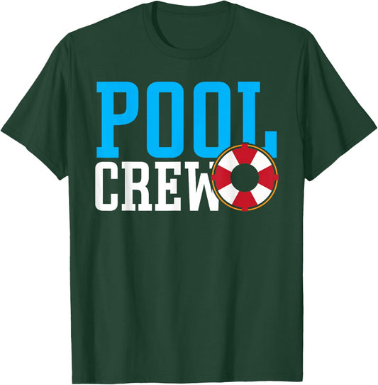 Pool Crew Kids Pool Staff Lifeguard Boys Swimming Pool T-Shirt - T-Shirt | Forest