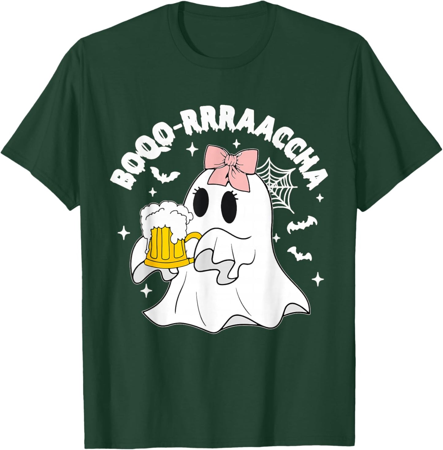 Boo-racha Funny Halloween Ghost Beer Design Borracha Funny T-Shirt - T-Shirt | Forest