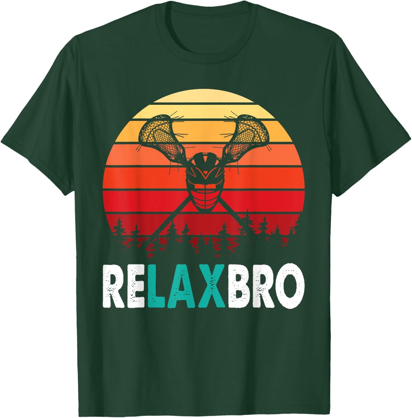 RELAX BRO Funny Lacrosse Player Lax Lover Joke Teen Boys Men T-Shirt - T-Shirt | Forest
