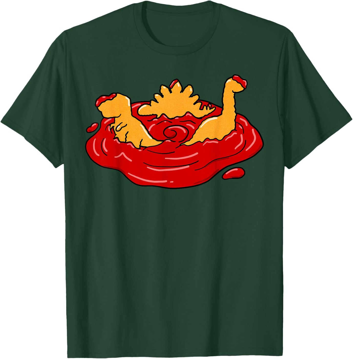 Ketchup Dino Nugget Apocalypse Funny Dinosaur Chicken Nugget T-Shirt - T-Shirt | Forest