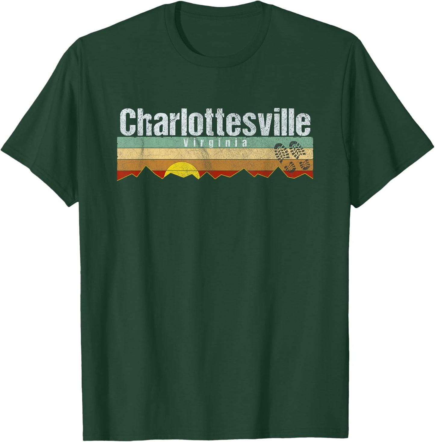 Charlottesville, VA Vintage Hiking Gift T-Shirt - T-Shirt | Forest