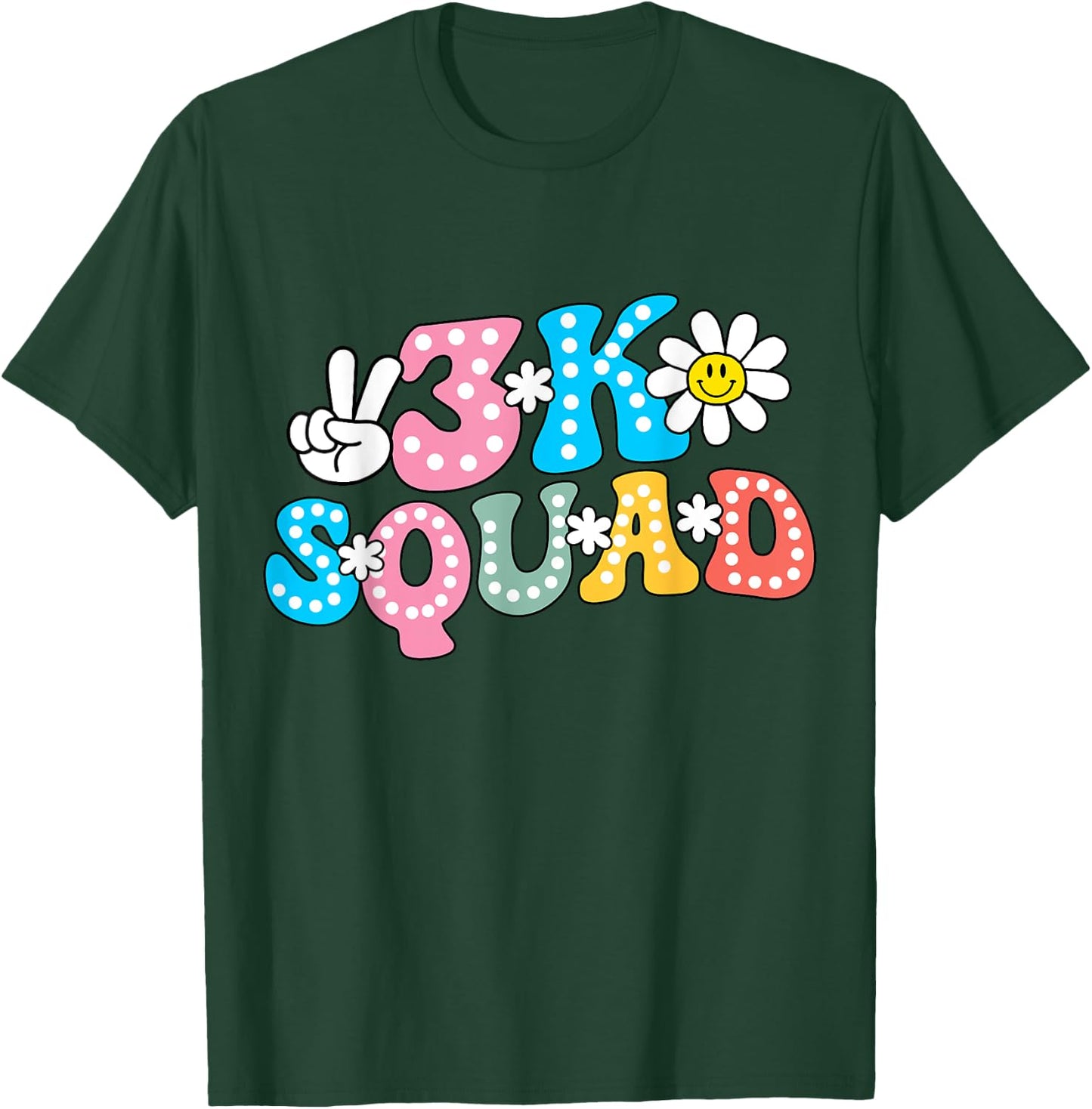 3K Squad Teacher Kid Funny Back to School T-Shirt - T-Shirt | Forest