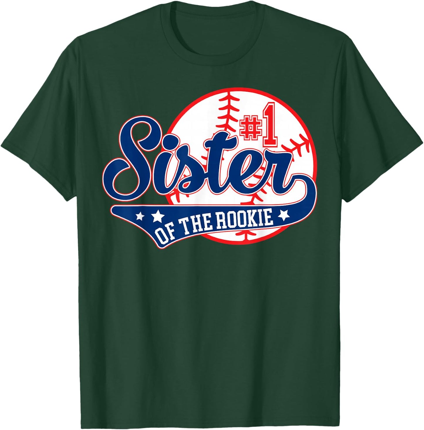 Sister of Rookie 1st Birthday Baseball Theme Matching Party T-Shirt - T-Shirt | Forest