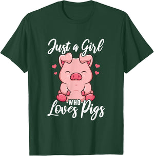 Just A Girl Who Loves Pigs T-Shirt - T-Shirt | Forest