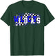 Blue Wildcats School Spirit Wildcat Pride Checkered Teacher Women Kids T-Shirt - T-Shirt | Forest