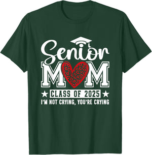 Senior Mom Class Of 2025 Senior Mama 2025 Graduation Leopard T-Shirt - T-Shirt | Forest