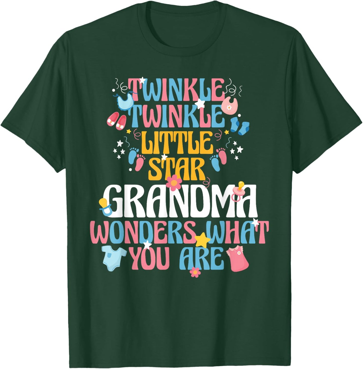 Twinkle Twinkle Little Star Gender Reveal For Grandma T-Shirt - T-Shirt | Forest