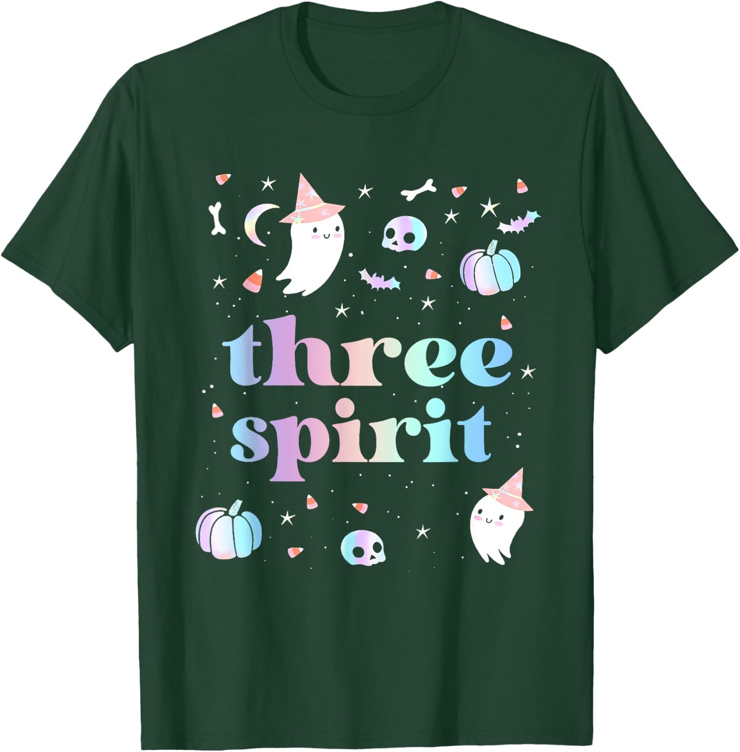 Three Spirit Birthday Girl 3 Year Old Cute Halloween T-Shirt - T-Shirt | Forest