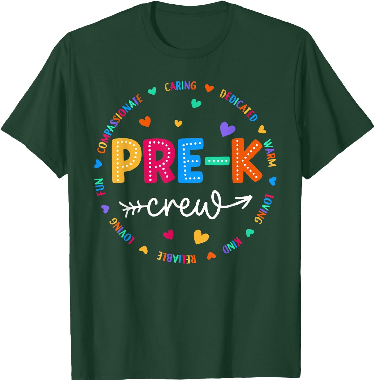 Pre-K Crew Back to School Pre-K Teacher Student First Day T-Shirt - T-Shirt | Forest