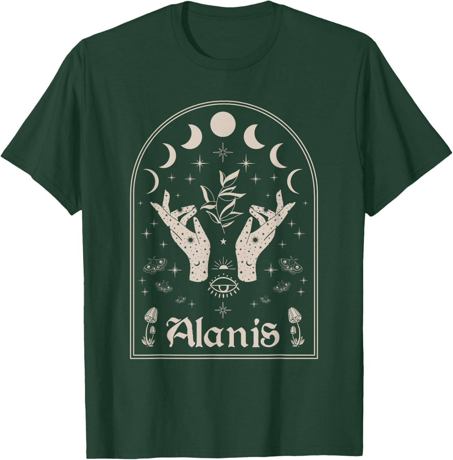 I Love Alanis Personalized Retro Moon First Name T-Shirt - T-Shirt | Forest