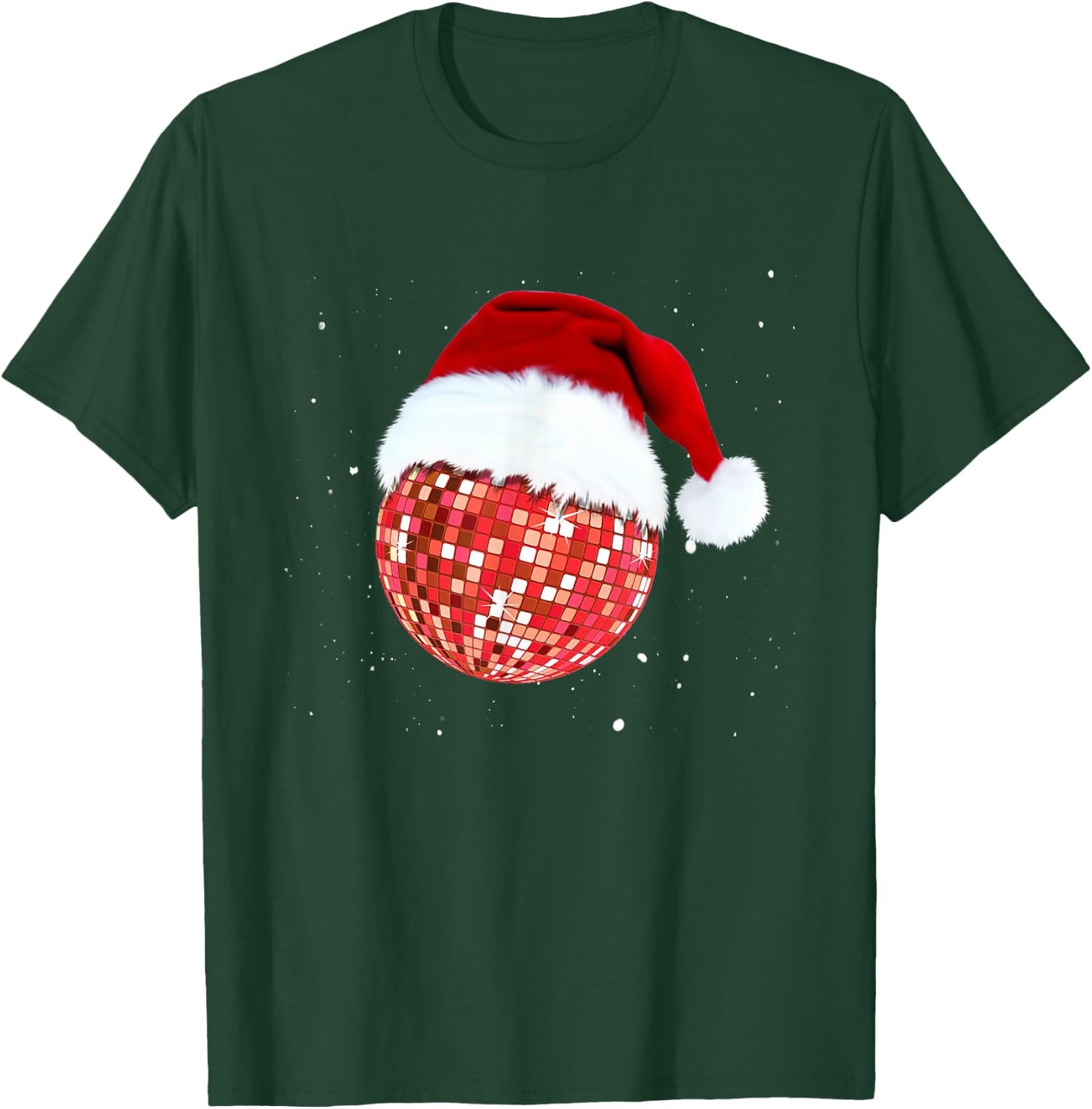 Disco Ball Santa Hat Christmas Funky Soul Music Lovers T-Shirt - T-Shirt | Forest