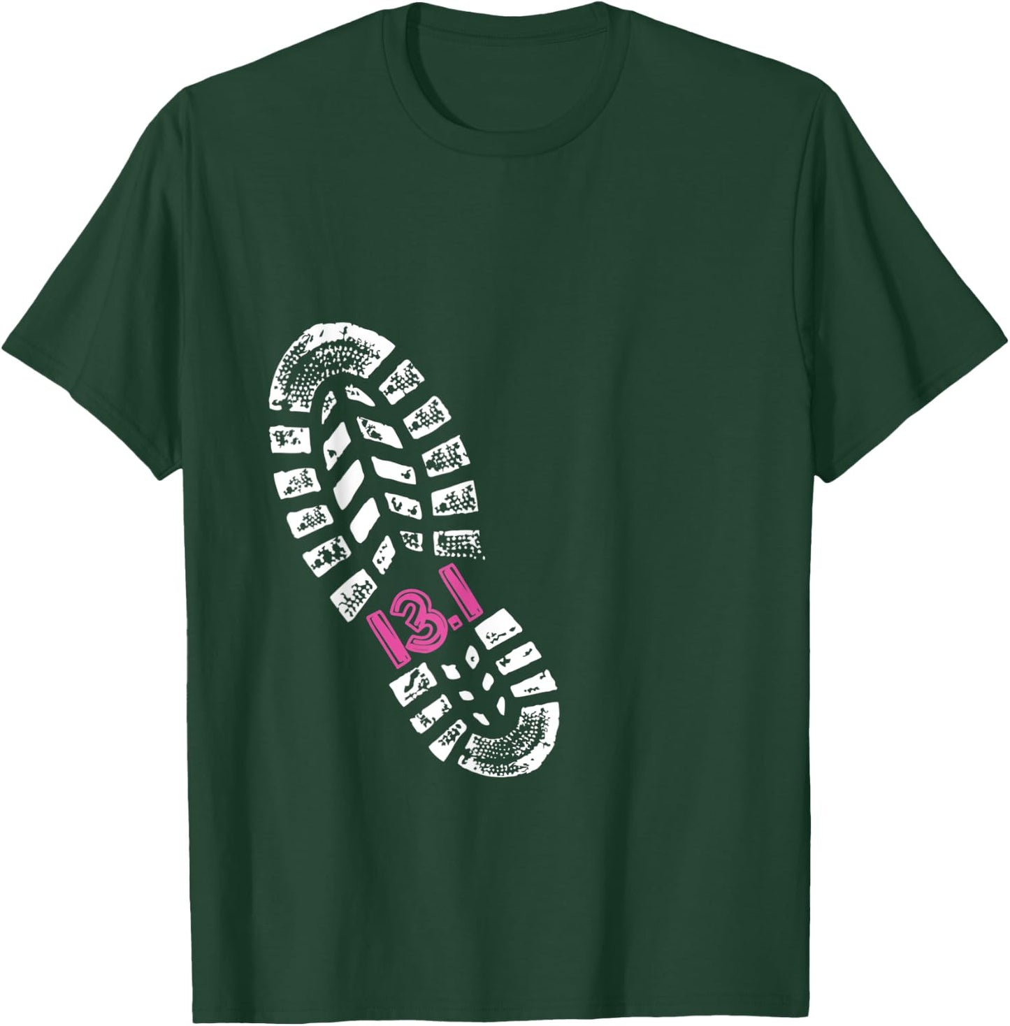 Half Marathon 13.1 Miles Shoe Print Couple Matching T-Shirt - T-Shirt | Forest