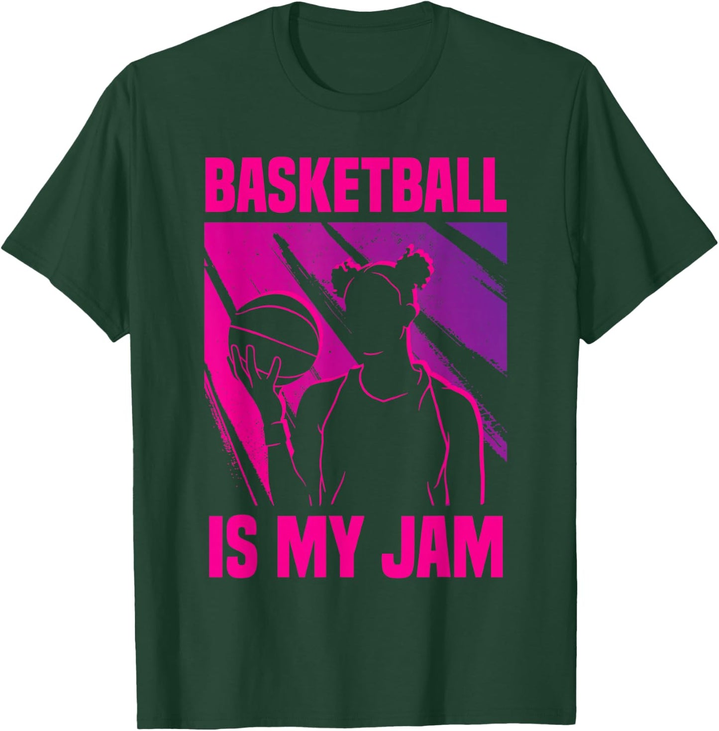 Basketball Girl Basketball Is My Jam T-Shirt - T-Shirt | Forest