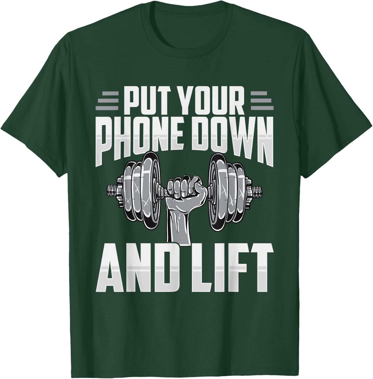 Put Your Phone Down And Lift Gym Etiquette Fitness Rules Fun T-Shirt - T-Shirt | Forest