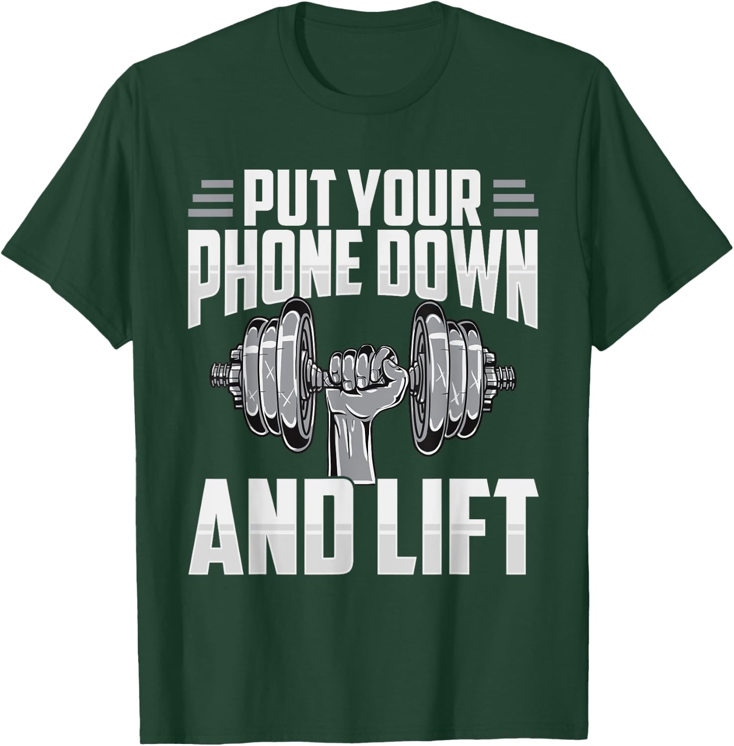 Put Your Phone Down And Lift Gym Etiquette Fitness Rules Fun T-Shirt - T-Shirt | Forest