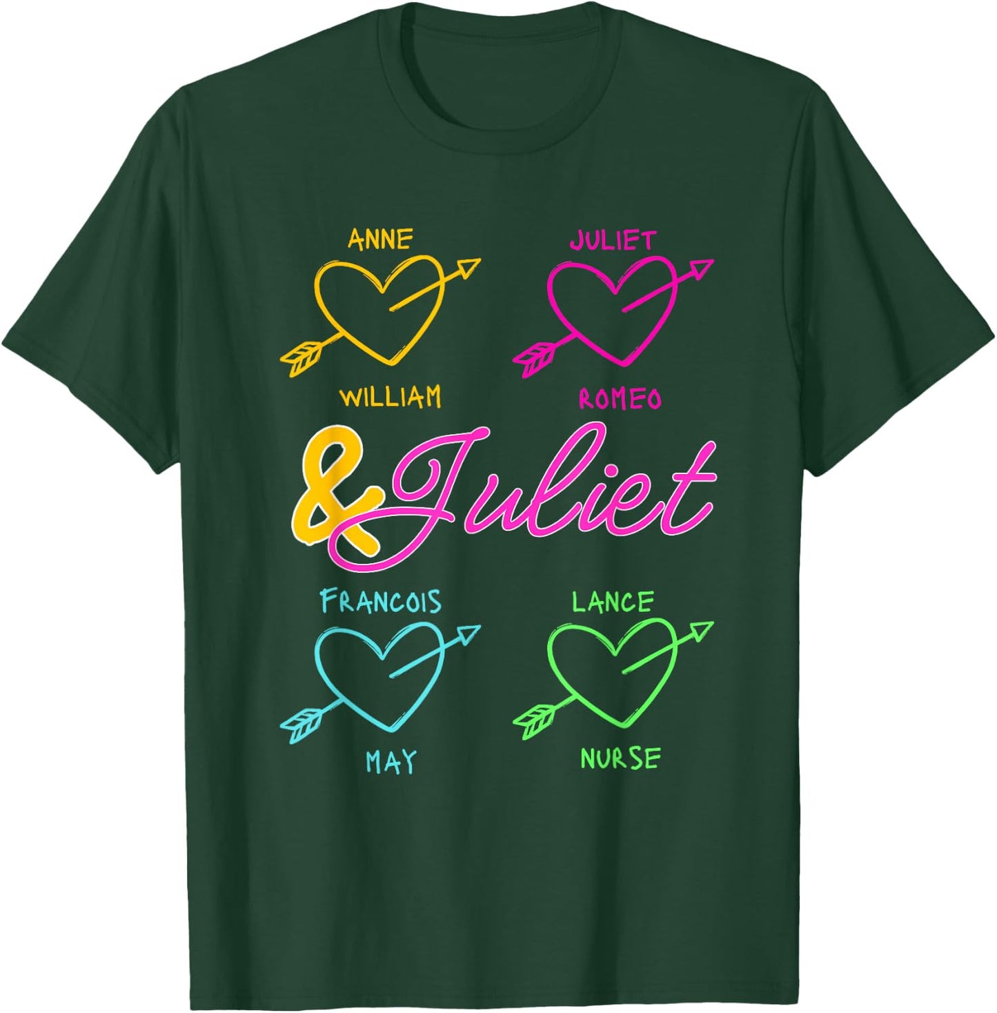 & Juliet Graffiti Love Musical Theatre Heart Musicals T-Shirt - T-Shirt | Forest