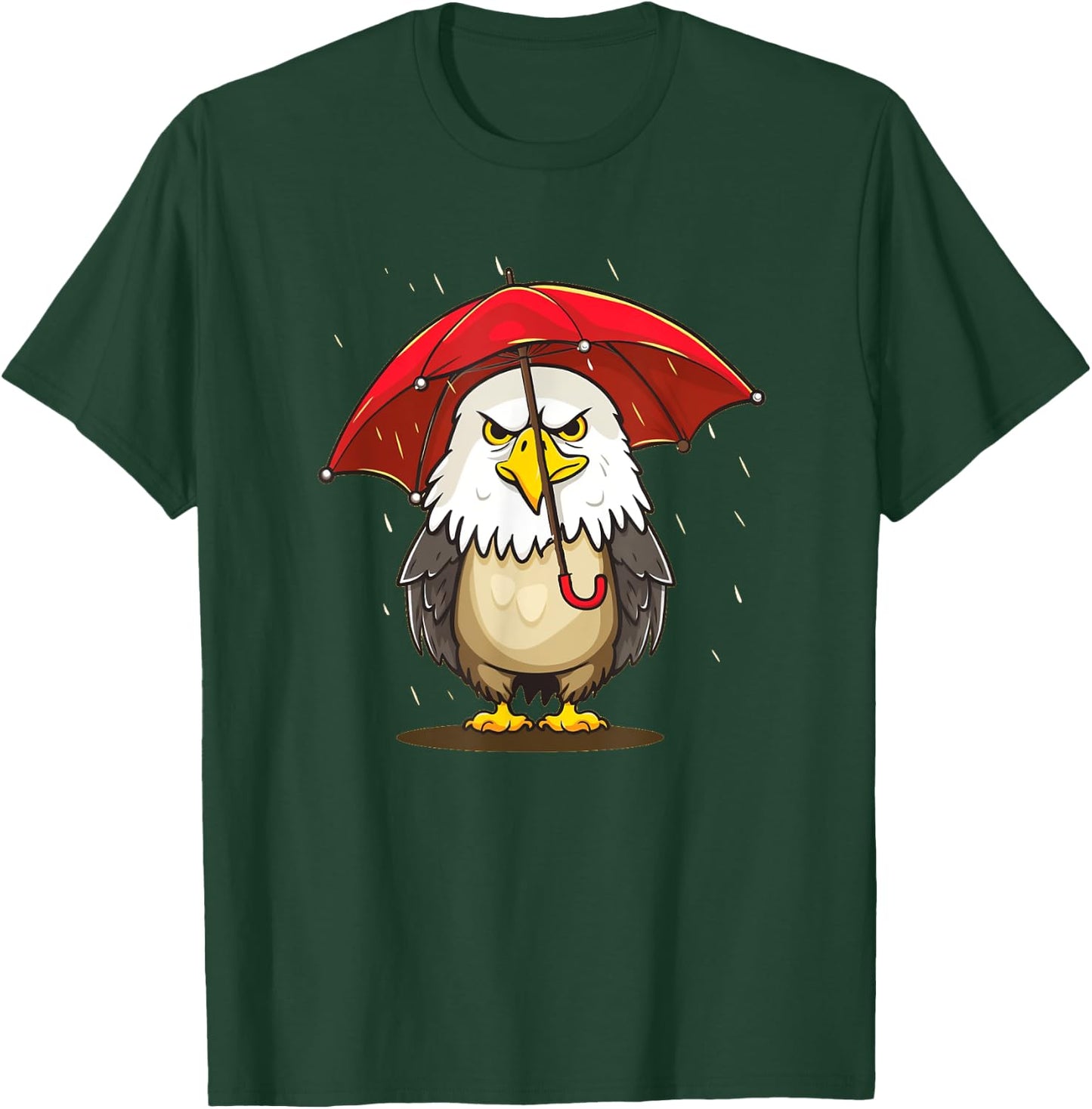 Pretty Eagle with red Umbrella Costume for Rainy Days T-Shirt - T-Shirt | Forest