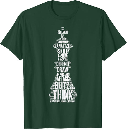 Chess Words King Cool Player Master Men Women Kids Youth T-Shirt - T-Shirt | Forest