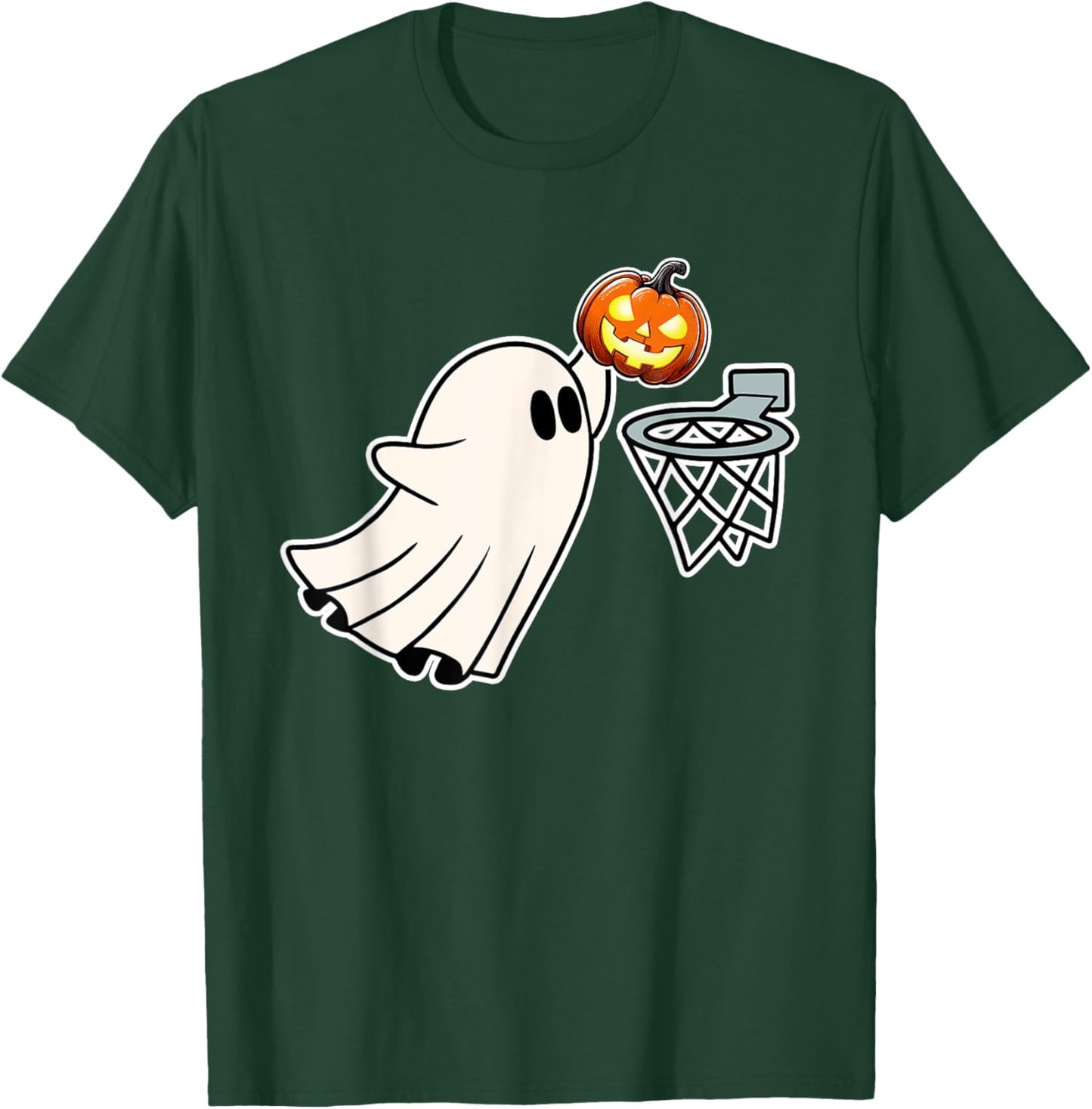 Basketball Ghost Slam Dunk Pumpkin Funny Halloween Costume T-Shirt - T-Shirt | Forest